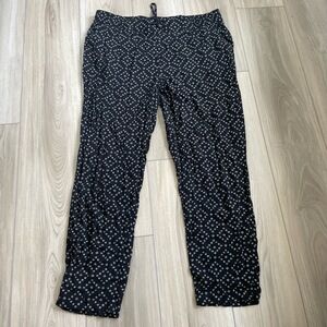 Old‎ Navy Womens Black Patterned Drawstring Cropped Jogger Pants Size Large